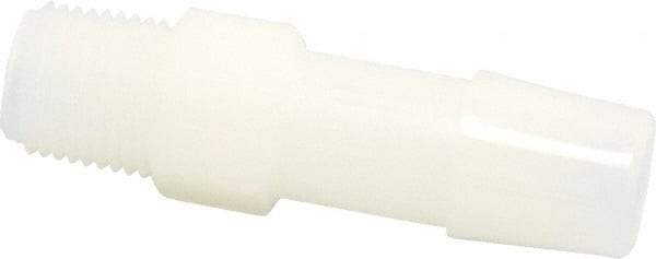 Made in USA - 3/8" Barb, 3/8, Nylon Single Barbed Tube Adapter - Natural, Male - Eagle Tool & Supply