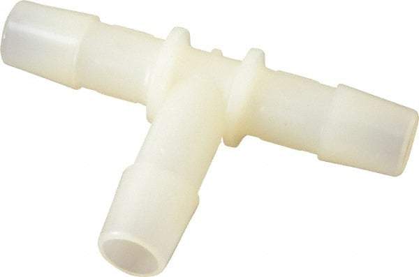 Made in USA - 3/8" Barb, Nylon Single Barbed Tube Tee - Natural - Eagle Tool & Supply