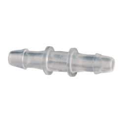 Made in USA - 3/32" Barb, Polypropylene Single Barbed Tube Splicer - Natural - Eagle Tool & Supply