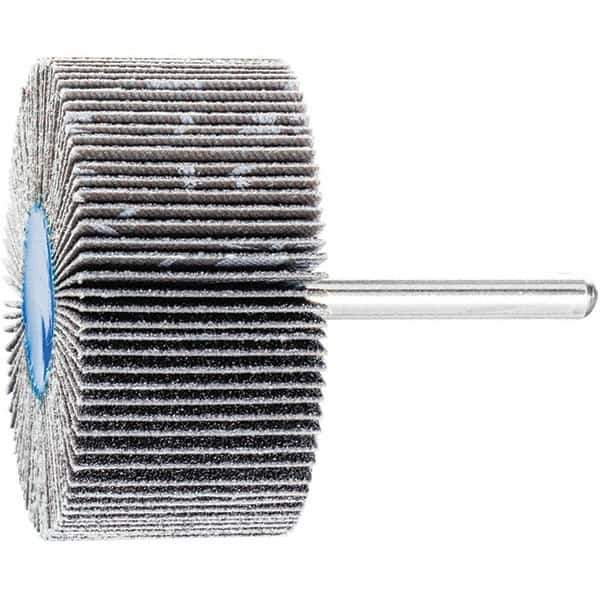 PFERD - 2" Diam x 1" Face Width, Silicon Carbide Coated Mounted Flap Wheel - 1/4" Shank Mount, 80 Grit, 23,000 Max RPM - Eagle Tool & Supply