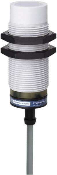 Telemecanique Sensors - PNP, 15mm Detection, Cylinder, Capacitive Proximity Sensor - IP67, 12 to 24 VDC, M30x1.5 Thread, 74-1/2mm Long - Eagle Tool & Supply