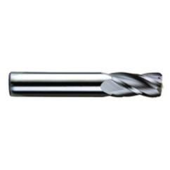 3/8 Dia. x 2-1/2 Overall Length 4-Flute .020 C/R Solid Carbide SE End Mill-Round Shank-Center Cut-AlTiN - Eagle Tool & Supply
