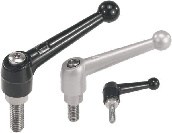 KIPP - 5/8-11, Zinc Threaded Stud Adjustable Clamping Handle - 126mm OAL, 84mm High - Eagle Tool & Supply