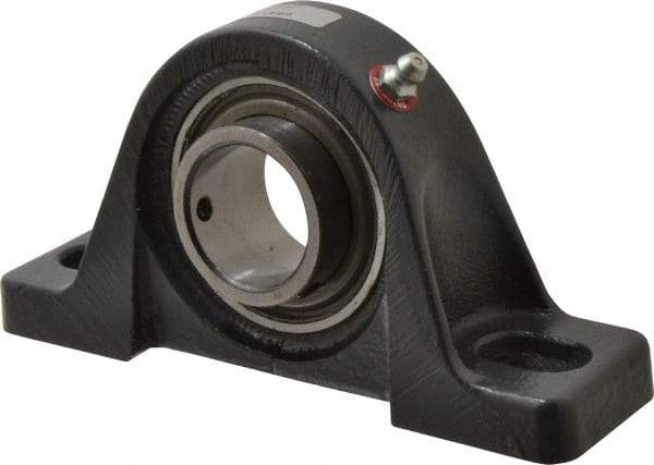 Browning - 1-1/4" ID, 6-3/16" OAL x 3-5/32" OAH Pillow Block - 2,567 Lb Static Cap, 4,381 Lb Dyn Cap, 4-5/8" Btw Mnt Hole Ctrs, 1-9/16" Base-to-Ctr Ht, Cast Iron - Eagle Tool & Supply