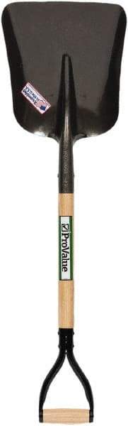 SEYMOUR-MIDWEST - 14" High x 11-1/4" Wide Square Steel Scoop - 26" Long Wood D-Grip Handle, No Step - Eagle Tool & Supply