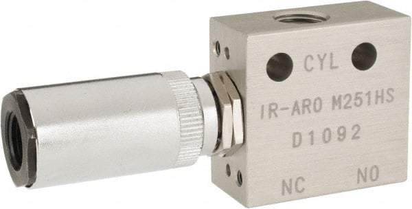ARO/Ingersoll-Rand - 1/8" Inlet x 1/8" Outlet, Pilot Actuator, Spring Return, 2 Position, Body Ported Solenoid Air Valve - 0.25 CV, 3 Way, 140 psi, 122° Max Temp, 15° Min Temp - Eagle Tool & Supply