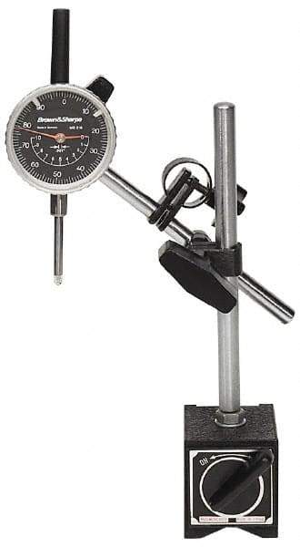 TESA Brown & Sharpe - Indicator and Base Kit - Include Black Face Indicator, Stand - Eagle Tool & Supply