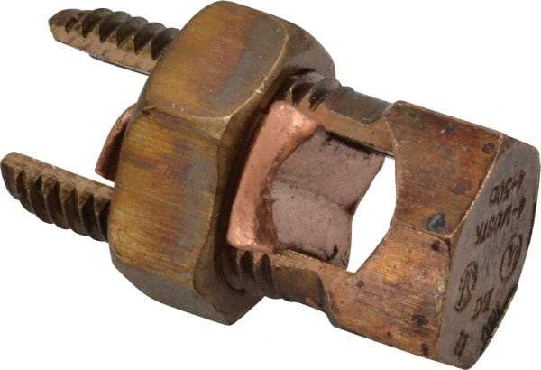 Thomas & Betts - 14 to 1/0 AWG, Copper Wire Compatible, Copper Alloy, Hex Split Bolt Connector - 1-19/32" OAL, 3/4" Head Width, 15/16" Base Width - Eagle Tool & Supply