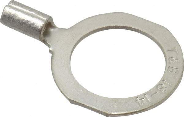 Thomas & Betts - 18-14 AWG Noninsulated Crimp Connection D Shaped Ring Terminal - 1/2" Stud, 1.06" OAL x 0.72" Wide, Tin Plated Copper Contact - Eagle Tool & Supply