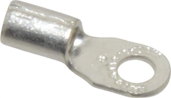 Thomas & Betts - 12-10 AWG Noninsulated Crimp Connection D Shaped Ring Terminal - #8 Stud, 0.82" OAL x 0.31" Wide, Tin Plated Copper Contact - Eagle Tool & Supply