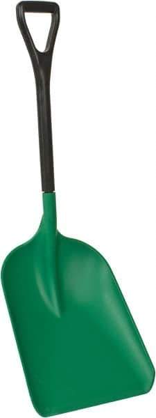 Remco - 14" High x 10-1/2" Wide Square Plastic Scoop - 38-1/2" Long Plastic D-Grip Handle - Eagle Tool & Supply