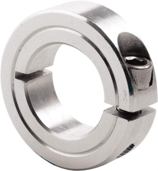 Climax Metal Products - 1-1/4" Bore, Steel, One Piece Clamp Collar - 2-1/16" Outside Diam, 1/2" Wide - Eagle Tool & Supply