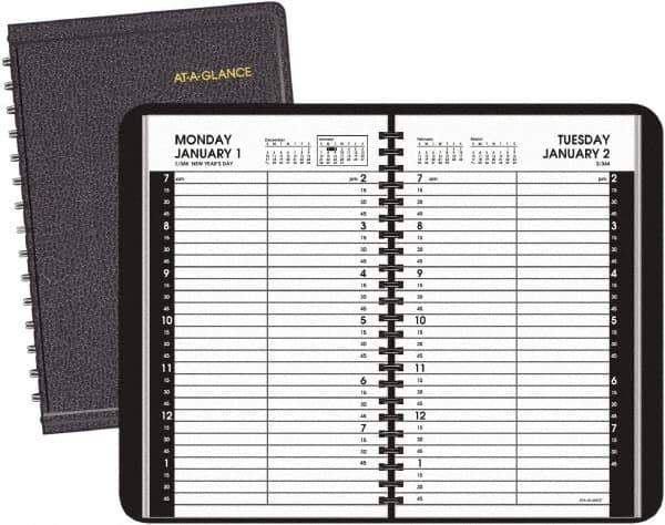 AT-A-GLANCE - 365 Sheet, 4-7/8 x 8", Appointment Book - Black - Eagle Tool & Supply