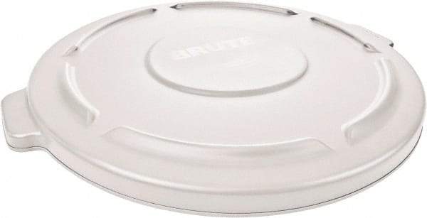 Rubbermaid - Round Lid for Use with 32 Gal Round Trash Cans - White, Low-Density Polyethylene, For Brute Trash Cans - Eagle Tool & Supply