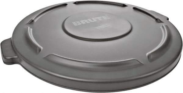 Rubbermaid - Round Lid for Use with 32 Gal Round Trash Cans - Gray, Low-Density Polyethylene, For Brute Trash Cans - Eagle Tool & Supply