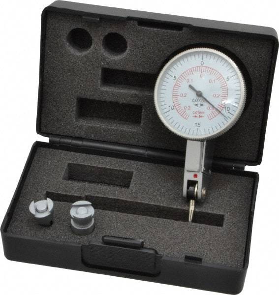 Value Collection - 0.03 Inch Range, 0.0005 Inch Dial Graduation, Horizontal Dial Test Indicator - White Dial, 0-15-0; 0-35-0 Dial Reading - Eagle Tool & Supply