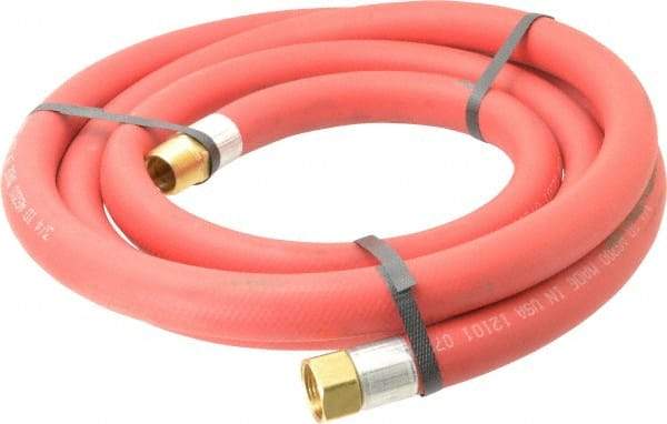 Alliance Hose & Rubber - 3/4" ID x 1-5/32" OD 10' Long Multipurpose Air Hose - MNPT x FNPT(Swivel) Ends, 300 Working psi, -40 to 190°F, 3/4" Fitting, Red - Eagle Tool & Supply