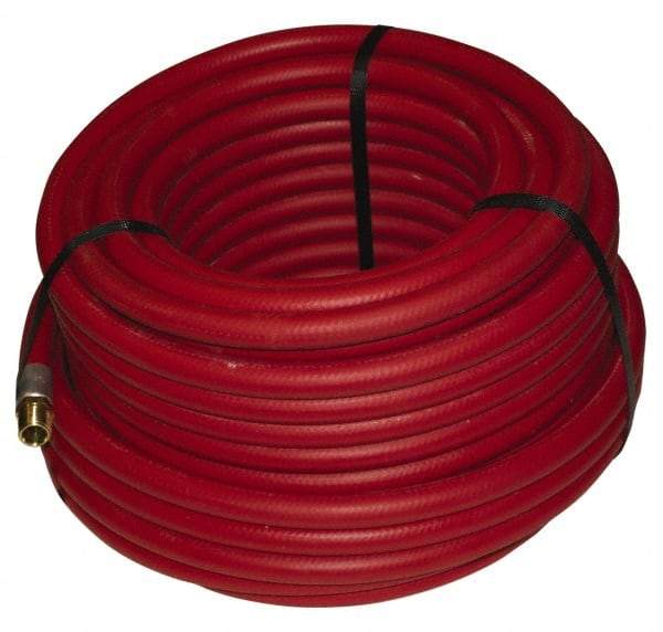 Alliance Hose & Rubber - 3/4" ID x 1-5/32" OD 100' Long Multipurpose Air Hose - MNPT x FNPT(Swivel) Ends, 300 Working psi, -40 to 190°F, 3/4" Fitting, Red - Eagle Tool & Supply