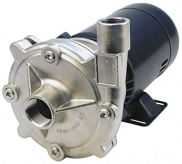 Pentair - ODP Motor, 208-230/460 Volt, 3 Phase, 1/2 HP, Stainless Steel Straight Pump - 1-1/4 Inch Inlet, 1 Inch Outlet, 82 Max Head psi, Stainless Steel Impeller, Viton Seal, 82 Ft. Shut Off - Eagle Tool & Supply