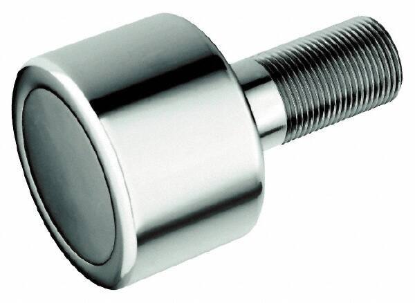 Accurate Bushing - 1-3/4" Roller Diam x 1-3/16" Width, 3/4" Stud Diam x 1-3/4" Length, Plain Load Roller - Steel, 7/8" Thread Length, 3/4-16 Thread, 2,520 Lb Dynamic Cap, 1,370 Lb Static Cap - Eagle Tool & Supply