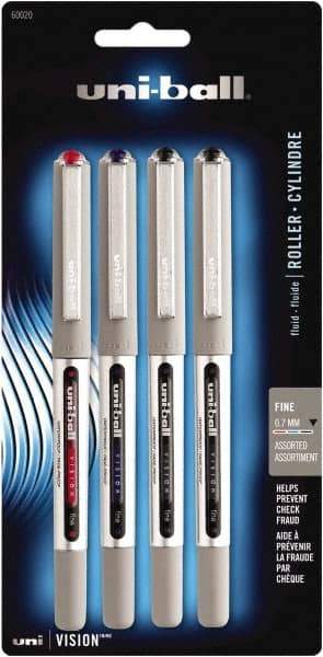 Uni-Ball - Roller Ball 0.7mm Stick Pen - Black, Red & Blue - Eagle Tool & Supply