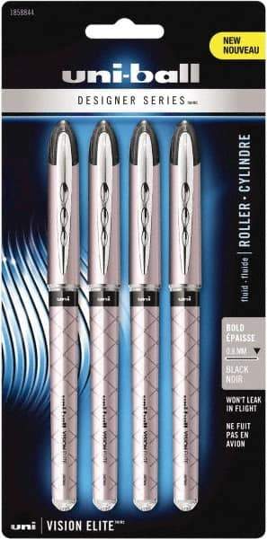 Uni-Ball - Roller Ball 0.8mm Stick Pen - Black - Eagle Tool & Supply