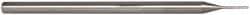Accupro - 0.025" Diam, 1/8" LOC, 3 Flute Solid Carbide Ball End Mill - Uncoated, Single End, 2-1/2" OAL, 1/8" Shank Diam, Spiral Flute - Eagle Tool & Supply