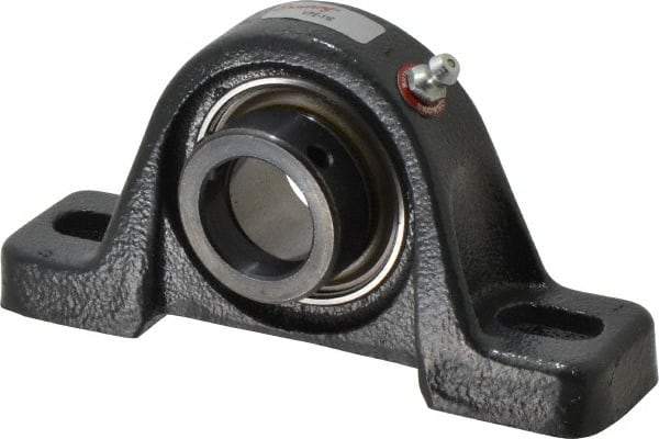 Browning - 1" ID, 5-1/2" OAL x 2-13/16" OAH Pillow Block - 1,651 Lb Static Cap, 2,801 Lb Dyn Cap, 4-1/8" Btw Mnt Hole Ctrs, 1-7/16" Base-to-Ctr Ht, Cast Iron - Eagle Tool & Supply