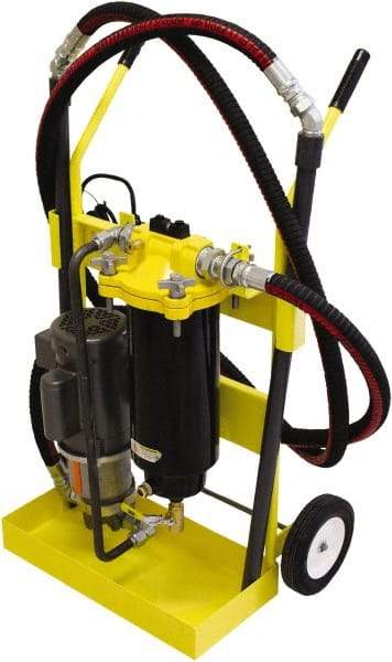 Parker - 16 GPM, 1" Hose Diam, Diesel Gear Tank Pump & Motor with a Water Separator Element - Cast Aluminum Pump, 1" Inlet, 1" Outlet, 110 Volts, 8' Hose Length, 3/4 hp - Eagle Tool & Supply
