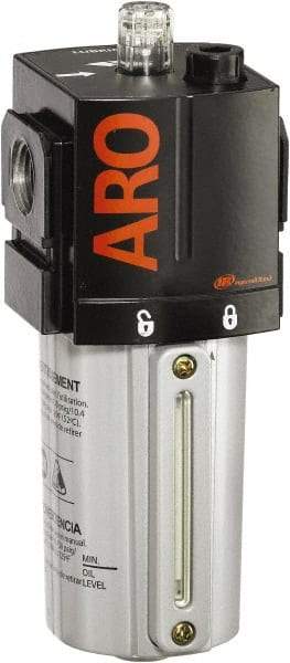 ARO/Ingersoll-Rand - 1/2" NPT, 250 Max psi Standard Modular Lubricator - Metal Bowl with Sight Glass, Aluminum Body, 156 CFM, 175°F Max Temp, 2.76" Long x 2.87" Wide x 7.165" High - Eagle Tool & Supply