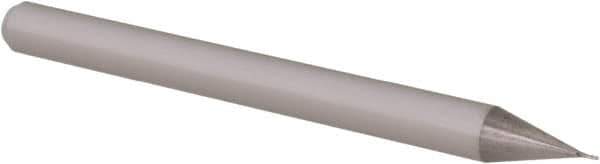 Accupro - 0.01" Diam, 0.03" LOC, 4 Flute Solid Carbide Ball End Mill - Uncoated, Single End, 1-1/2" OAL, 1/8" Shank Diam, Spiral Flute - Eagle Tool & Supply