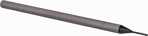 Accupro - 0.025" Diam, 0.203" LOC, 3 Flute Solid Carbide Ball End Mill - AlTiN Finish, Single End, 2-1/2" OAL, 1/8" Shank Diam, Spiral Flute - Eagle Tool & Supply