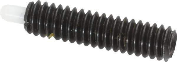Vlier - 1/4-20, 1" Thread Length, 3/16" Plunger Projection, Steel Threaded Spring Plunger - 0.116 - 0.118" Max Plunger Diam, 1" Plunger Length, 1 Lb Init End Force, 4 Lb Final End Force - Eagle Tool & Supply