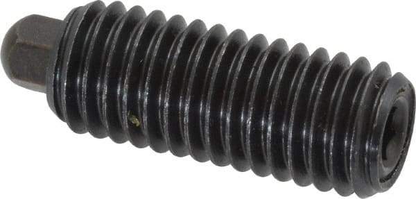 Vlier - 3/8-16, 1-1/8" Thread Length, 3/16" Plunger Projection, Steel Threaded Spring Plunger - 3/16 (Hex)" Max Plunger Diam, 1-1/8" Plunger Length, 5.5 Lb Init End Force, 14.5 Lb Final End Force, 3/16" Hex - Eagle Tool & Supply