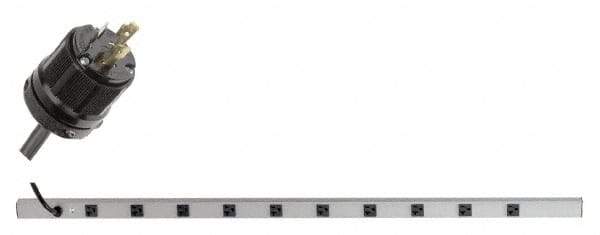 Wiremold - 10 Outlets, 120 Volts, 20 Amps, 6' Cord, Power Outlet Strip - Rack Mount, L5-20P NEMA Configuration, 48" Strip, cULus, UL Listed File 1449 - Eagle Tool & Supply