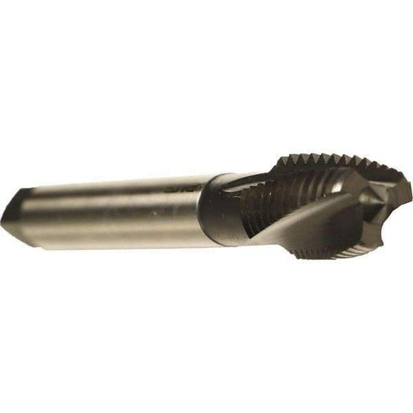 Emuge - M24x3.00 Metric 3 Flute 6HX Plug Spiral Flute Tap - Cobalt, Oxide Finish, 160mm OAL, Left Hand Flute, Right Hand Thread, Series Rekord C - Eagle Tool & Supply