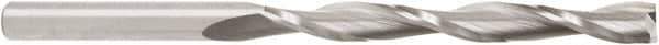 Amana Tool - 3/8" Cutting Diam x 3-1/2" Length of Cut, 2 Flute, Upcut Spiral Router Bit - Uncoated, Right Hand Cut, Solid Carbide, 6" OAL x 3/8" Shank Diam, 20° Helix Angle - Eagle Tool & Supply