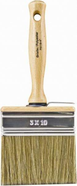 Wooster Brush - 4-3/4" Flat Hog Wall Brush - 2-3/4" Bristle Length, 5.44" Wood Threaded Wood Handle - Eagle Tool & Supply