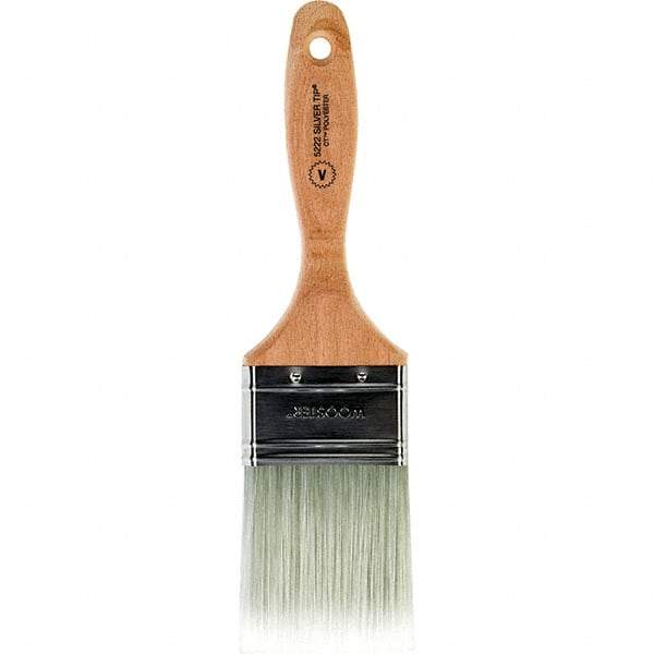 Wooster Brush - 2-1/2" Flat Synthetic Varnish Brush - 2-15/16" Bristle Length, 5.81" Wood Beavertail Handle - Eagle Tool & Supply