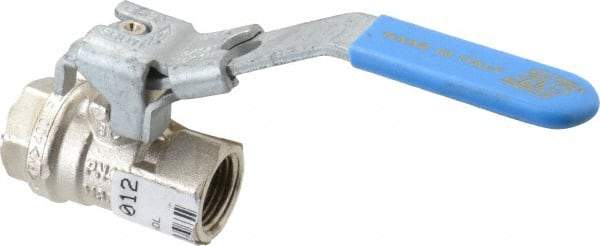 Value Collection - 3/8" Pipe, Full Port, Brass UL Listed Ball Valve - 1 Piece, Inline - One Way Flow, FNPT x FNPT Ends, Locking Lever Handle, 600 WOG - Eagle Tool & Supply