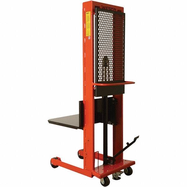 Wesco Industrial Products - 1,000 Lb Capacity, 80" Lift Height, Steel Stacker Manually Operated Lift - Eagle Tool & Supply