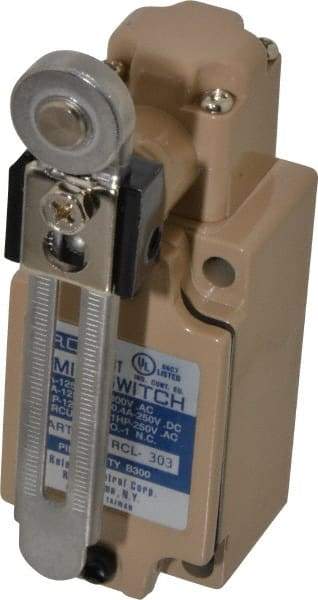 Value Collection - SPDT, NC/NO, 120 VAC, 240 VAC, 480 VAC at 10 Amps, Screw Terminal, Roller Lever Actuator, General Purpose Limit Switch - Eagle Tool & Supply