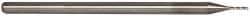 Accupro - 0.03", 0.15" LOC, 1/8" Shank Diam, 2-1/2" OAL, 3 Flute, Solid Carbide Square End Mill - Single End, Uncoated, Spiral Flute, 30° Helix, Centercutting, Series Miniature - Eagle Tool & Supply