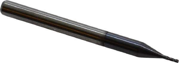 Accupro - 0.03", 4 Flute, Single End, Solid Carbide, 0.005" Corner Radius End Mill - 1-1/2" OAL, 30° Helix, Right Hand Flute, 0.09" LOC, Right Hand Cut - Eagle Tool & Supply