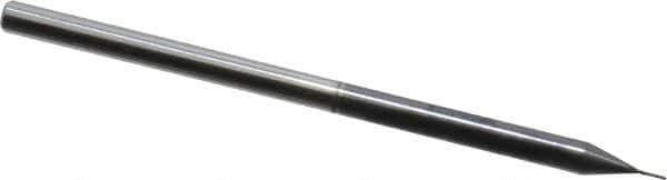 Accupro - 0.01" Diam, 0.05" LOC, 3 Flute Solid Carbide Ball End Mill - AlTiN Finish, Single End, 2-1/2" OAL, 1/8" Shank Diam, Spiral Flute - Eagle Tool & Supply