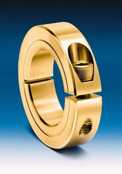 Climax Metal Products - 15/16" Bore, Steel, Two Piece Clamping Shaft Collar - 1-3/4" Outside Diam, 1/2" Wide - Eagle Tool & Supply