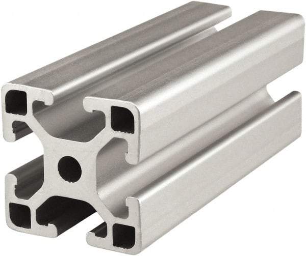 80/20 Inc. - 6 Meters Long x 40 mm Wide x 40 mm Deep, T-Slotted Aluminum Extrusion - Clear Anodized Finish - Eagle Tool & Supply