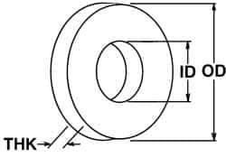Value Collection - M39 Screw, Grade 316 Stainless Steel Standard Flat Washer - 40mm ID x 72mm OD, Plain Finish - Eagle Tool & Supply