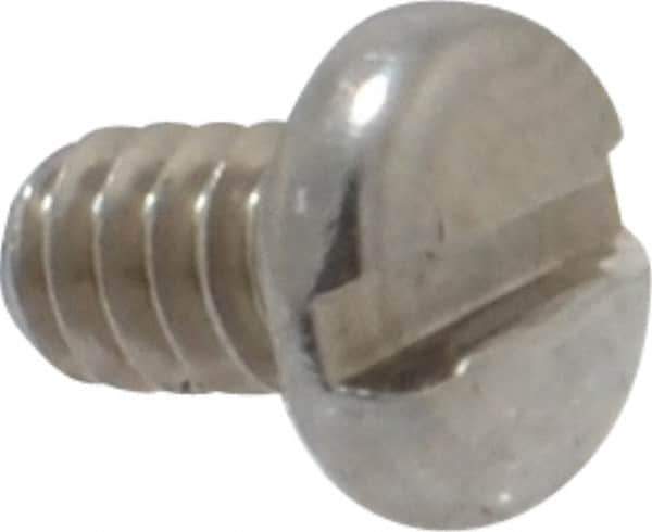 Value Collection - #4-40 UNC, 3/16" Length Under Head Slotted Drive Machine Screw - Pan Head, Grade 18-8 Stainless Steel, Uncoated, Without Washer - Eagle Tool & Supply
