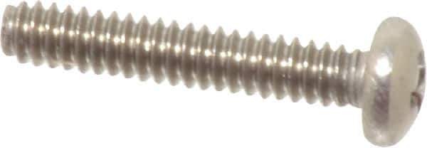 Value Collection - #4-40 UNC, 5/8" Length Under Head Phillips Drive Machine Screw - Pan Head, Grade 18-8 Stainless Steel, Uncoated, Without Washer - Eagle Tool & Supply